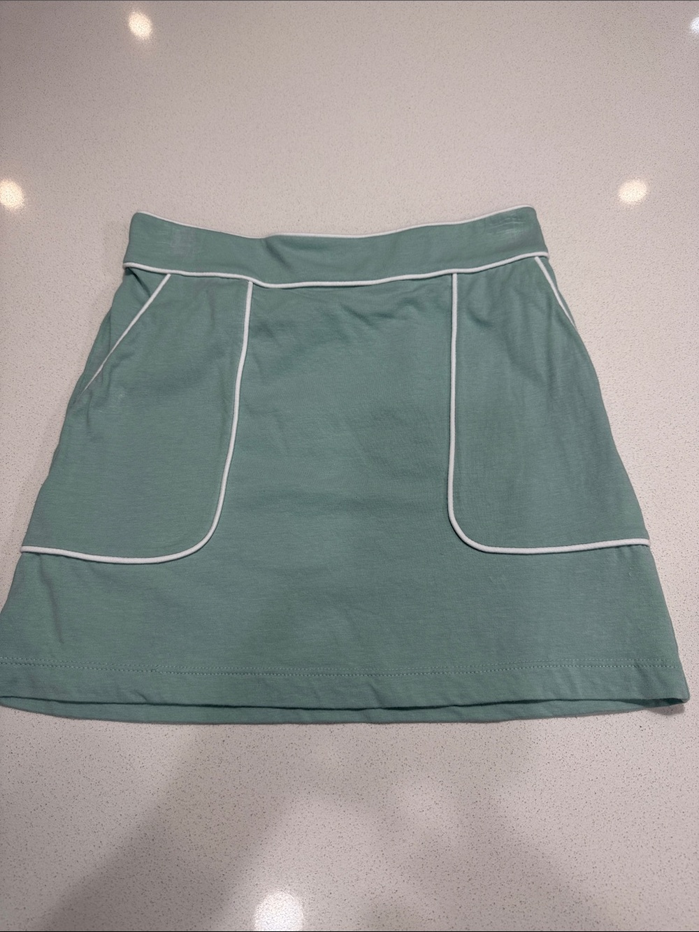 bella bliss Girls Mint Green A-Line Skirt with White Piping